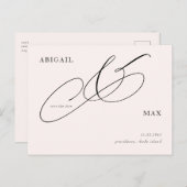 Tijdloze Blush Bruiloft Bewaar de Datum Briefkaart (Voorkant / Achterkant)