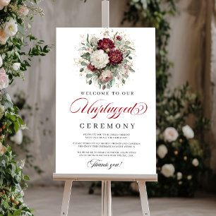 Tijdloze Blush Burgundy Unplugged Ceremonie Poster