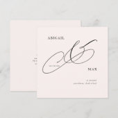 Tijdloze Blush Vierkante Bruiloft Save the Date (Voorkant / Achterkant)