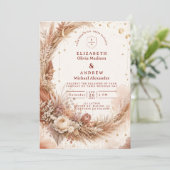Tijdloze Boho Hemelse Bruiloft Kaart (Staand voorkant)
