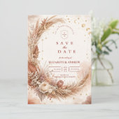Tijdloze Boho Hemelse Bruiloft Save The Date (Staand voorkant)