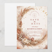 Tijdloze Boho Hemelse Bruiloft Save The Date (Voorkant / Achterkant)