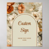 Tijdloze Boho Koper Beige Olijf Bloemstuk Custom Poster (Voorkant)
