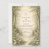 Tijdloze bosbruiloft save the date (Voorkant)