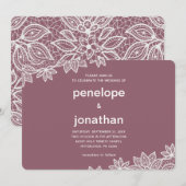 Tijdloze bruiloft kant look kaart (Voorkant / Achterkant)