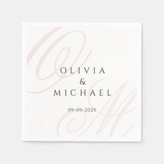 Tijdloze bruiloft servetten aangepaste namen en da