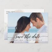 Tijdloze Chic Bewaar de datum Fotoaankondiging Aankondigingskaart (Voorkant / Achterkant)