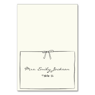 Tijdloze Chic Coquette Bow Handgeschreven Place Ca Kaart