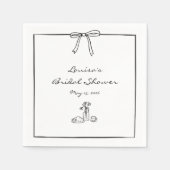 Tijdloze Chic Coquette Bow Vrijgezellenfeest Brunc Servet (Voorkant)