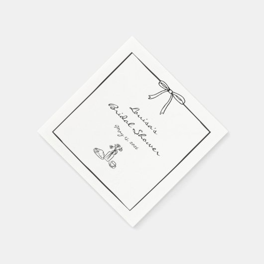 Tijdloze Chic Coquette Bow Vrijgezellenfeest Brunc Servet (Hoek)