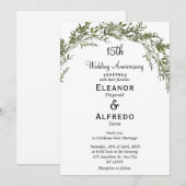 Tijdloze Classic Greenery Wedding Jubileum Kaart (Voorkant / Achterkant)