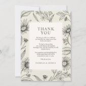 Tijdloze Daisy Wildflower bruiloft Bedankkaart (Voorkant)