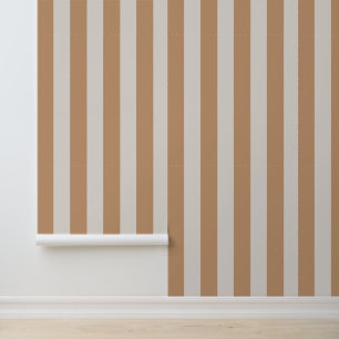 Tijdloze Elegante Bruine Beige Strepen Behang