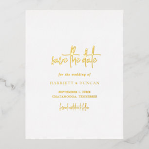 Tijdloze Elegante Trouw Save the Date Folie Uitnodiging Briefkaart