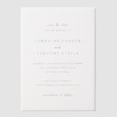 Tijdloze Elegante Trouwen Save the Date Vellum Uitnodigingen (Voorkant)