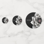 Tijdloze Elegantie: Black & Silver Blossom Wedding Confetti (Voorkanten)