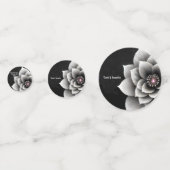 Tijdloze Elegantie: Black & Silver Blossom Wedding Confetti (Achterkanten)