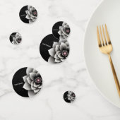 Tijdloze Elegantie: Black & Silver Blossom Wedding Confetti (Groep)