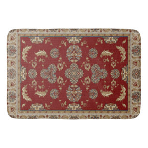 Tijdloze Elegantie Rood en Beige Classic Fabric Badmat