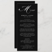 Tijdloze Elegantie Zwart-wit Wedding Menu (Voorkant / Achterkant)