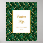 Tijdloze Emerald Green Gold Eucalyptus bruiloft Poster (Voorkant)