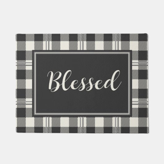Tijdloze gezegende Buffalo Plaid Deurmat Design (Voorkant)
