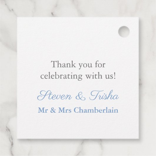 Tijdloze Ginger Jar Monogram Crest Wedding Bedankjes Labels (Achterkant)