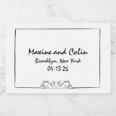 Tijdloze handgeschreven Swan Vrijgezellenfeest Cha Sparkling Wijnetiket (Enkel label)