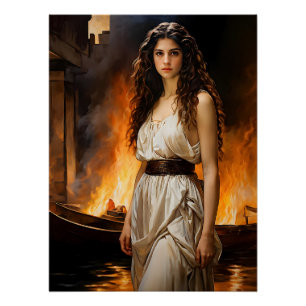 "Tijdloze Helen: Troje's Katalysator" Perfect Poster