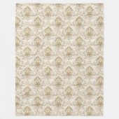 Tijdloze Ivoor Damask Artistic Waterverf Patterns Fleece Deken (Voorkant)
