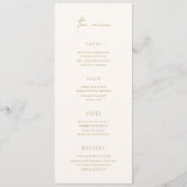 Tijdloze Ivoor en Goud Elegante bruiloft Menu (Voorkant)