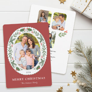 Tijdloze Kerstgroenboodschap 4 Foto Feestdagenkaart