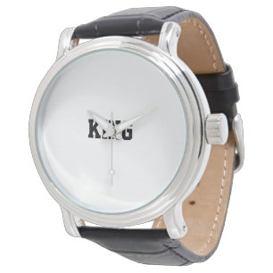 Tijdloze "KING" Black Leather Strap Horloge voor M