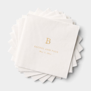 Tijdloze Klassieke Formele Monogram Bruiloft Folie Servetten