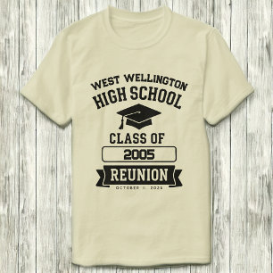 Tijdloze klassieke varsity middelbare schoolklas r t-shirt