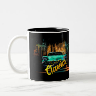 Tijdloze klassiekers Retro Car Tweekleurige Koffiemok