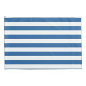 Tijdloze Kust Elegant Blauw & Wit Gestreept Kussensloop (Achterkant-Rechts)