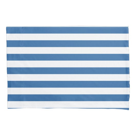 Tijdloze Kust Elegant Blauw & Wit Gestreept Kussensloop (Voorkant-Links)