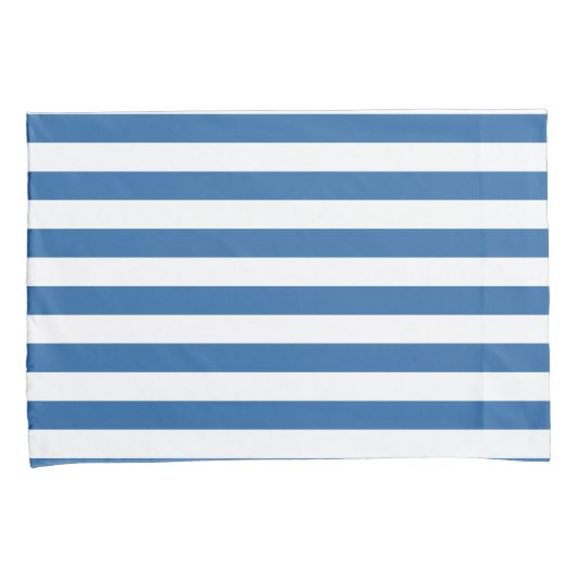 Tijdloze Kust Elegant Blauw & Wit Gestreept Kussensloop (Voorkant-Rechts)