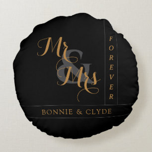 Tijdloze Liefde: Mr. & Mrs. Forever Decorative Rond Kussen