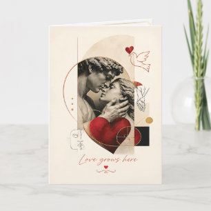 Tijdloze Liefdes Beeldhouwkunst Romantisch Stel Kaart