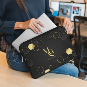 Tijdloze Luxe Minimaal Monogram Laptop Hoes