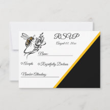 Tijdloze Luxury Bee Wedding Response Kaarten