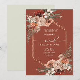 Tijdloze Modern Twist Terracotta Lijst bruiloft Kaart