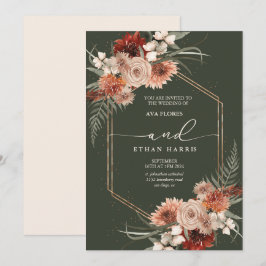 Tijdloze Modern Twist Terracotta Lijst bruiloft Kaart