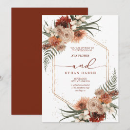 Tijdloze Modern Twist Terracotta Lijst bruiloft Kaart