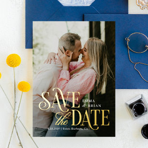 Tijdloze modus ECHTE FOLIE Save The Date Kaart