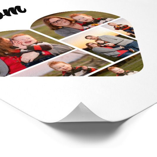 Tijdloze Moeder Hart Vorm Familie Fotocollage Poster (Hoek)