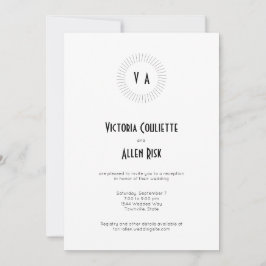 Tijdloze Monogram Cirkel Minimalistische Ontvangst Kaart