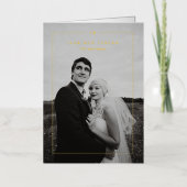 Tijdloze Monogram Foto Moderne bruiloft Dank u Folie Wenskaart (Voorkant)